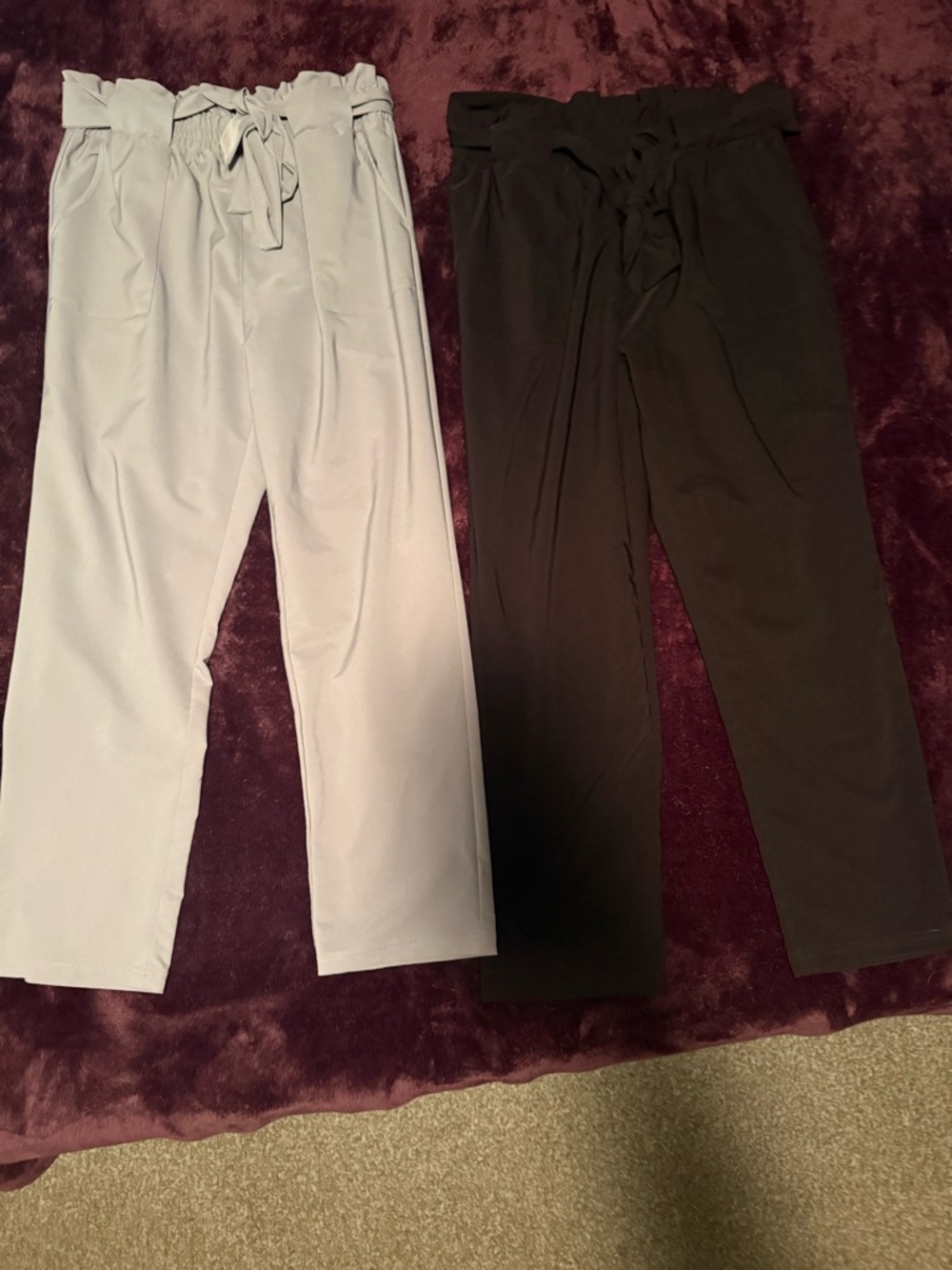 Grace Karin HighWaisted Pull-On Paper Bag Cropped Pants Size XL